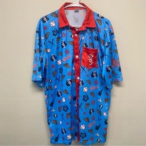 Chicago White Sox Shirt  XL Blue Red Beggars Pizza Hawaiian Short Sleeve Promo